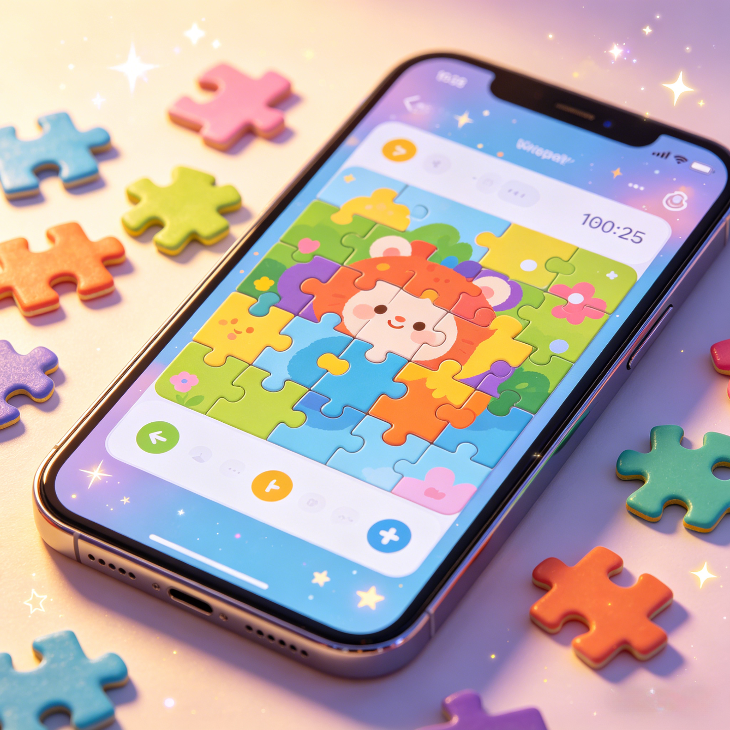 Puzzle game mobile interface preview